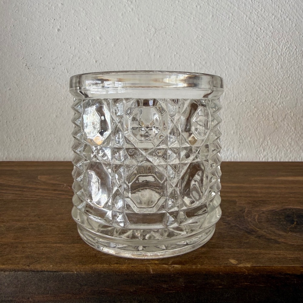 Federal Glass Windsor Clear 8 Oz Flat Tumbler Pressed Glass Vintage USA